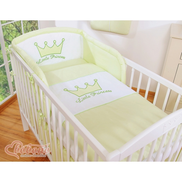 Für Babybett Bettwäsche Set 2-tlg - Little Prince/Princess grün