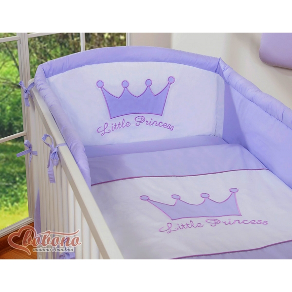 Für Babybett Bettwäsche Set 2-tlg - Little Prince/Princess lila