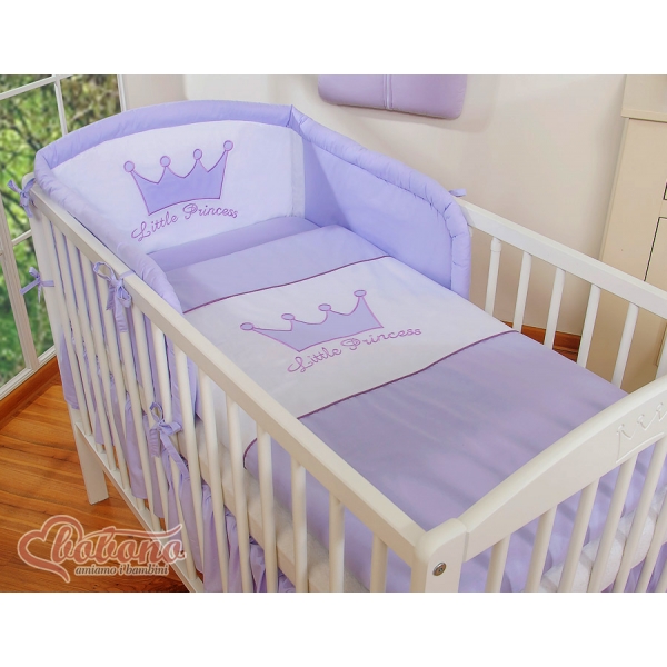 Für Babybett Bettwäsche Set 2-tlg - Little Prince/Princess lila