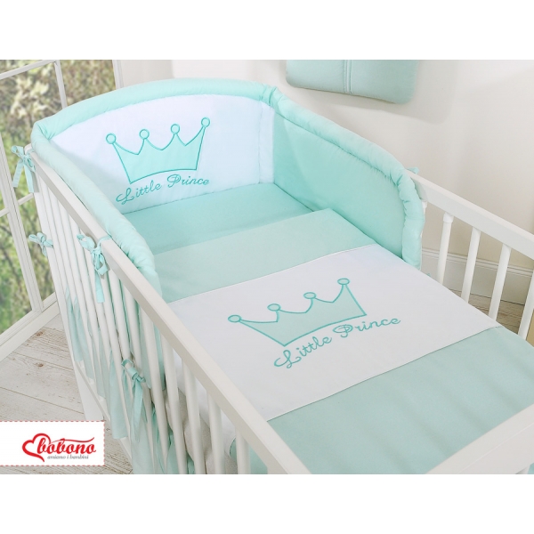 Für Babybett Bettwäsche Set 2-tlg - Little Prince/Princess minze