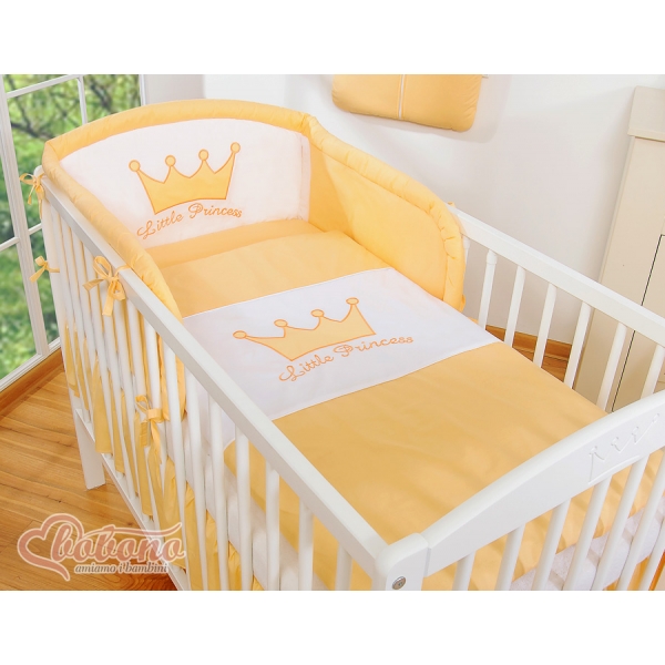 Für Babybett Bettwäsche Set 2-tlg - Little Prince/Princess pfirsich