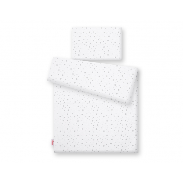 Babybett Bettwäsche Set 2-tlg - Mini Sternchen grau
