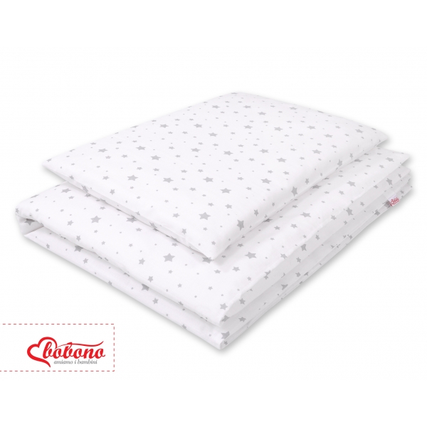 Babybett Bettwäsche Set 2-tlg - Mini Sternchen grau