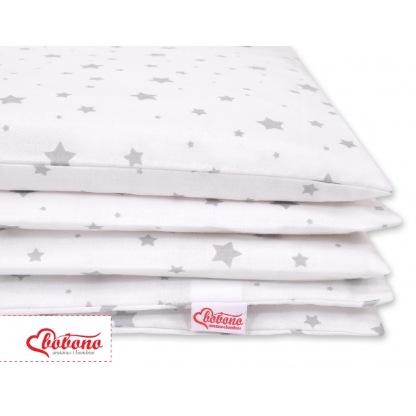 Babybett Bettwäsche Set 2-tlg - Mini Sternchen grau