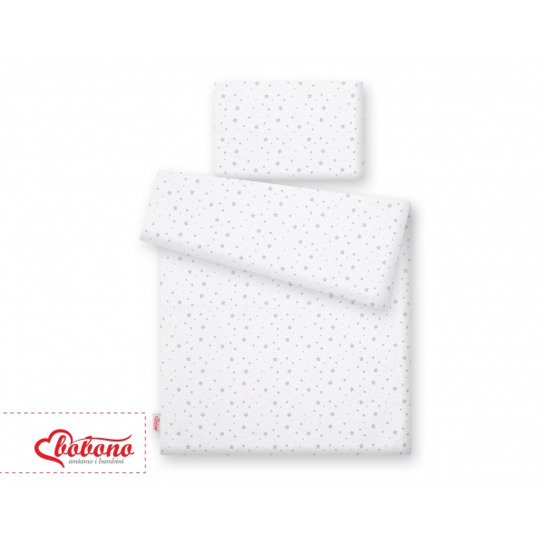 Babybett Bettwäsche Set 2-tlg - Mini Sternchen grau