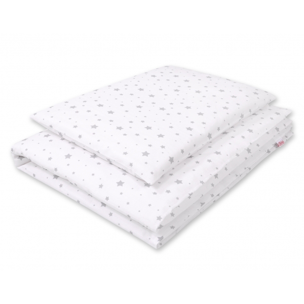 Babybett Bettwäsche Set 2-tlg - Mini Sternchen grau