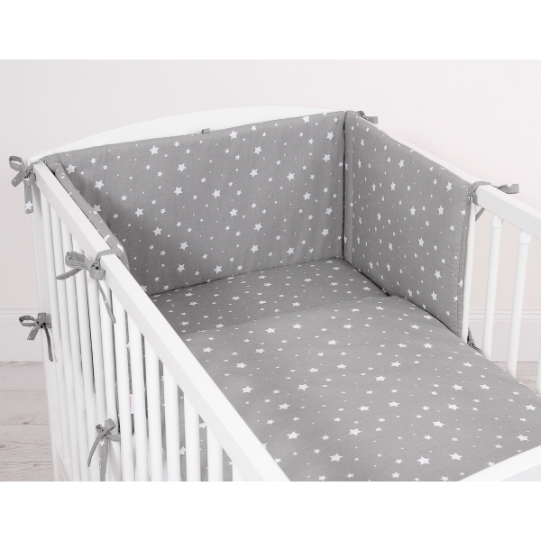 Babybett Bettwäsche Set 2-tlg - mini Sternchen weiß