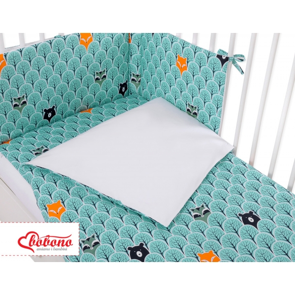 Babybett Bettwäsche Set 2-tlg - Minze Bäume