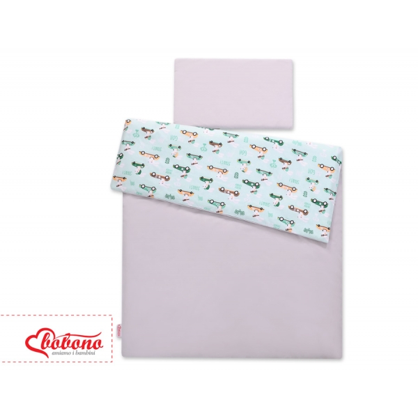 Babybett Bettwäsche Set 2-tlg - Minze Hasen