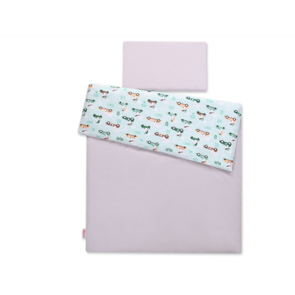 Babybett Bettwäsche Set 2-tlg - Minze Hasen