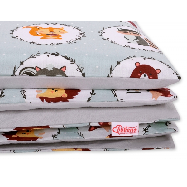 Babybett Bettwäsche Set 2-tlg -Minze Tierchen
