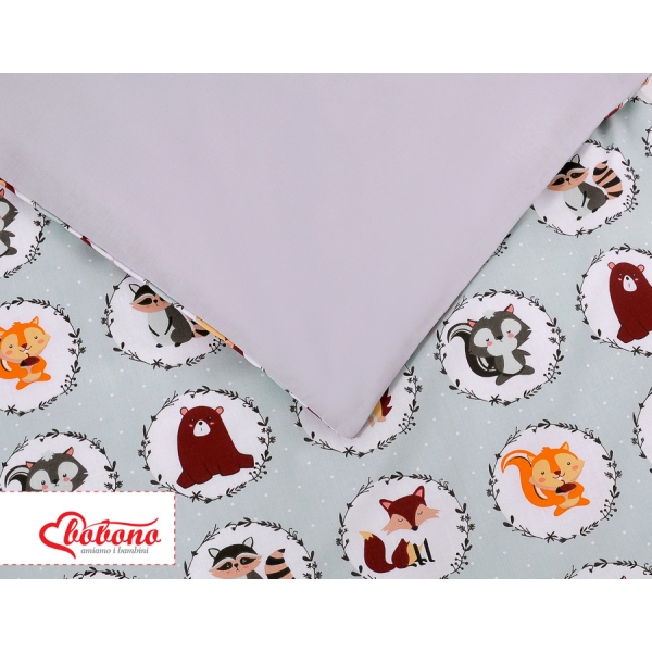 Babybett Bettwäsche Set 2-tlg -Minze Tierchen
