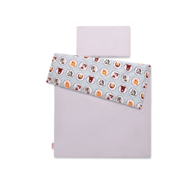 Babybett Bettwäsche Set 2-tlg -Minze Tierchen