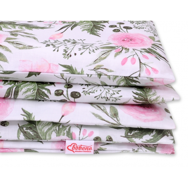 Babybett Bettwäsche Set 2-tlg - rosa Blüten