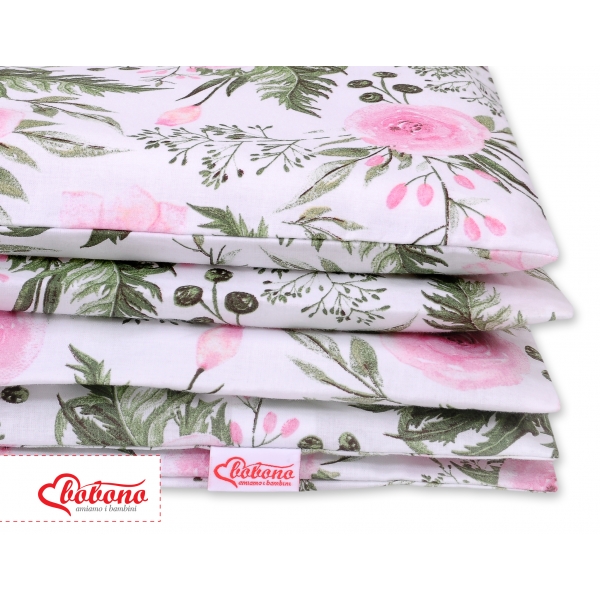 Babybett Bettwäsche Set 2-tlg - rosa Blüten