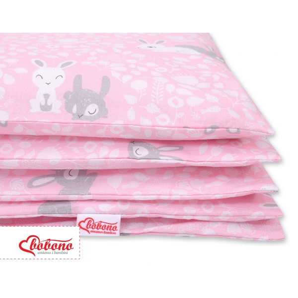 Babybett Bettwäsche Set 2-tlg - rosa Hasen