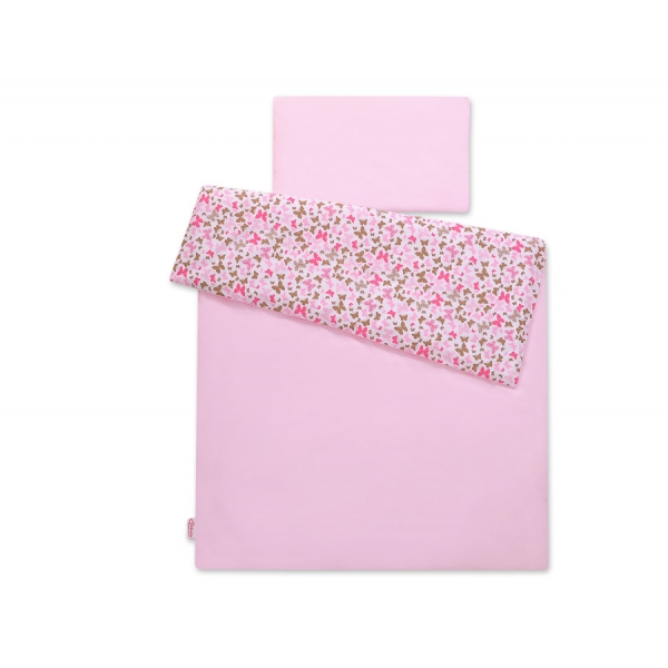 Babybett Bettwäsche Set 2-tlg - rosa Schmetterlinge