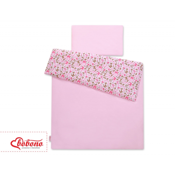 Babybett Bettwäsche Set 2-tlg - rosa Schmetterlinge