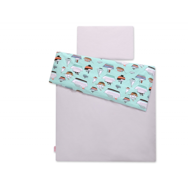 Babybett Bettwäsche Set 2-tlg - Schiffe minze