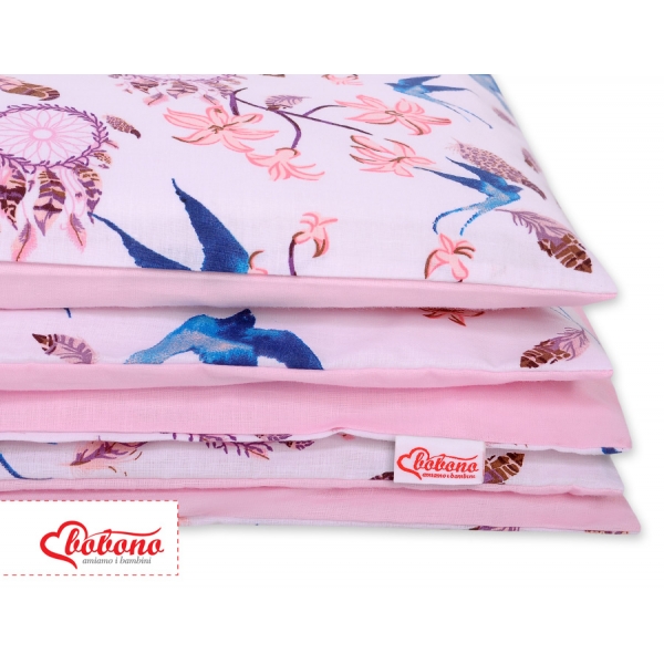 Babybett Bettwäsche Set 2-tlg - Schwalben blau