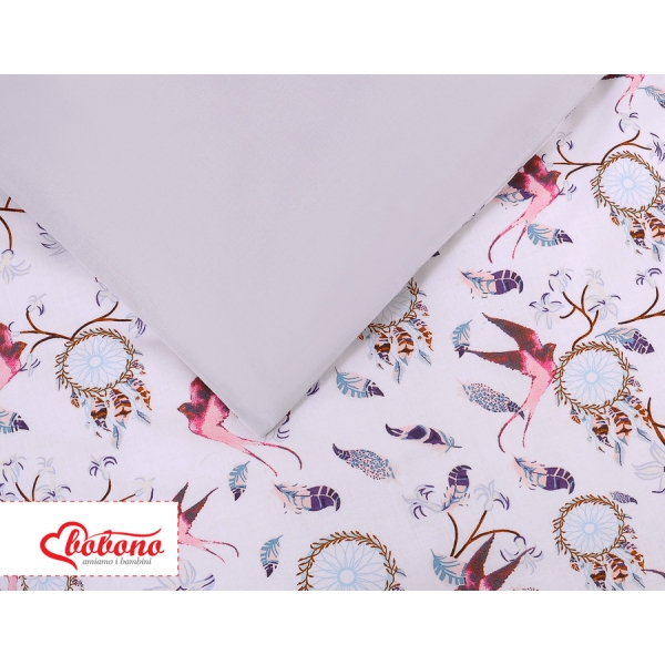 Babybett Bettwäsche Set 2-tlg - Schwalben rosa