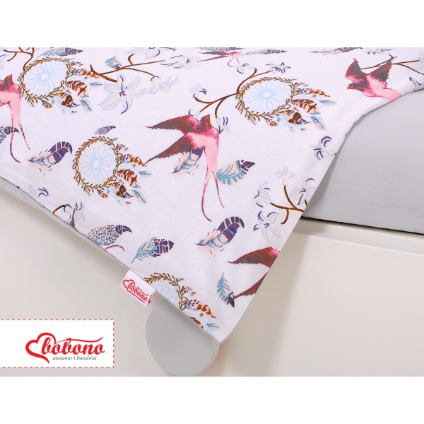 Babybett Bettwäsche Set 2-tlg - Schwalben rosa