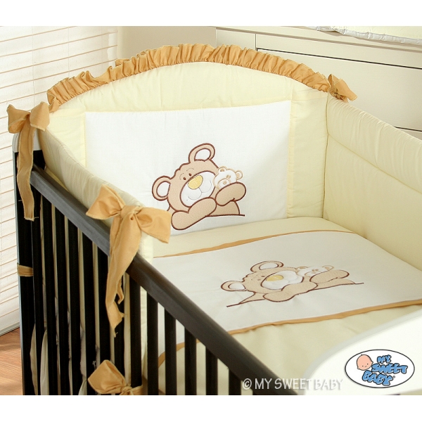 Babybett Bettwäsche Set 2-tlg - Teddy Bär Barnaba creme