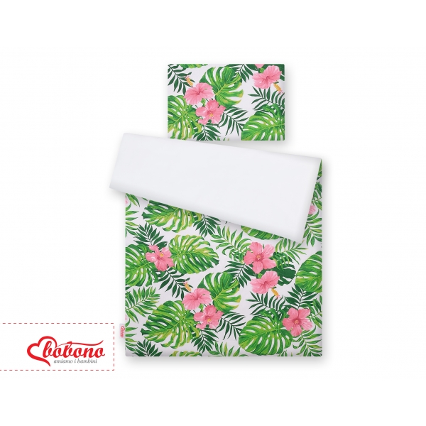Babybett Bettwäsche Set 2-tlg - tropische Blumen