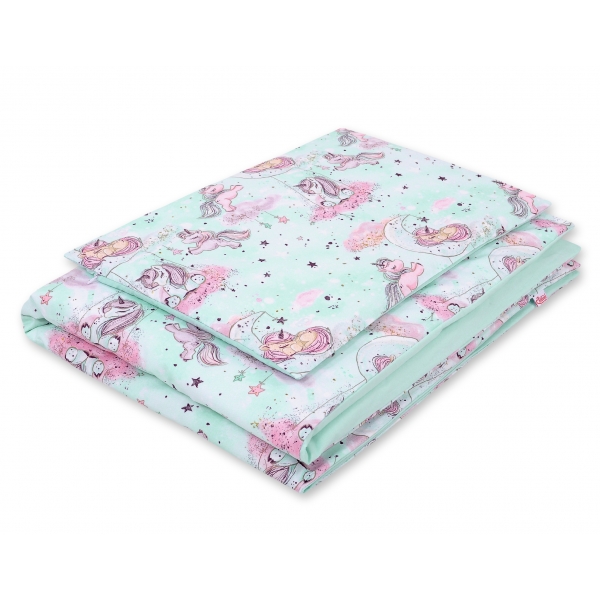 Babybett Bettwäsche Set 2-tlg - unicorn mint