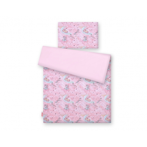 Babybett Bettwäsche Set 2-tlg - unicorn rosa