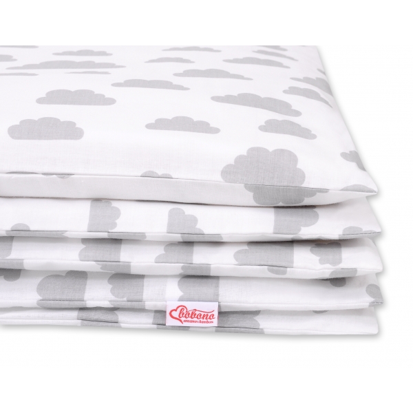Babybett Bettwäsche Set 2-tlg - Wolken grau