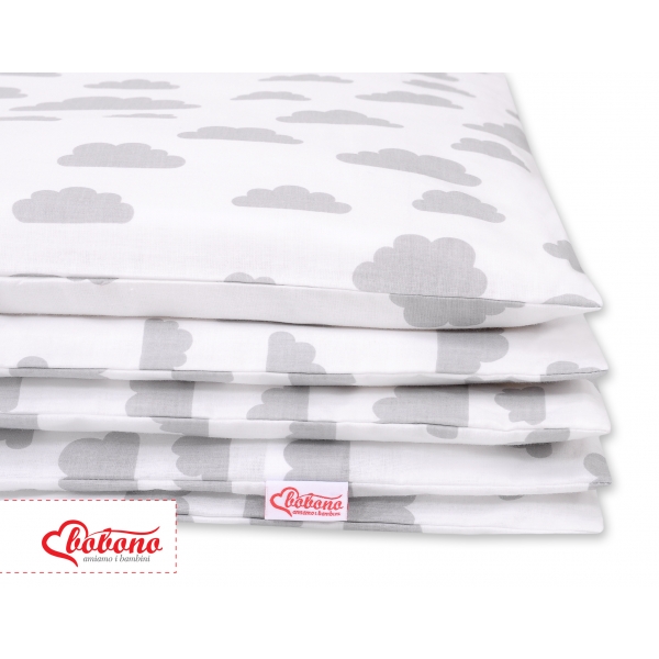 Babybett Bettwäsche Set 2-tlg - Wolken grau