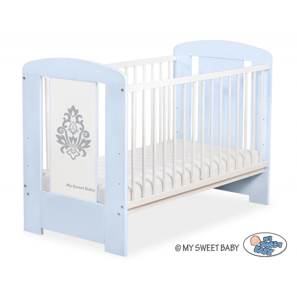 Babybett Blau 120x60cm Glamour Grau Graphik