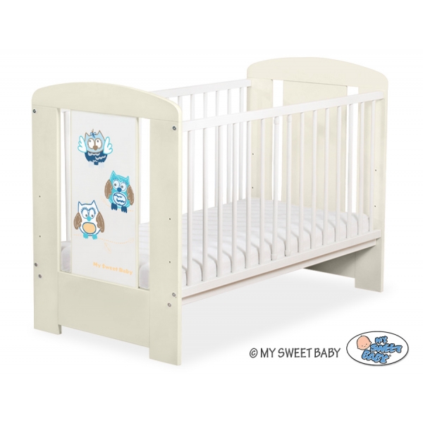 Babybett Creme 120x60cm Eulen 5017-10-427