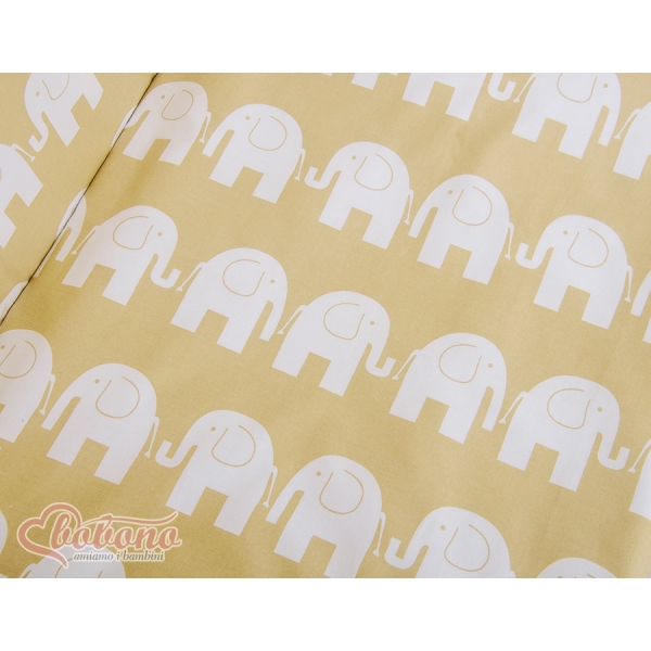 Babybett für Elternbett FABIO mit Matratze und Bettwäsche Set - Basic Elefanten beige