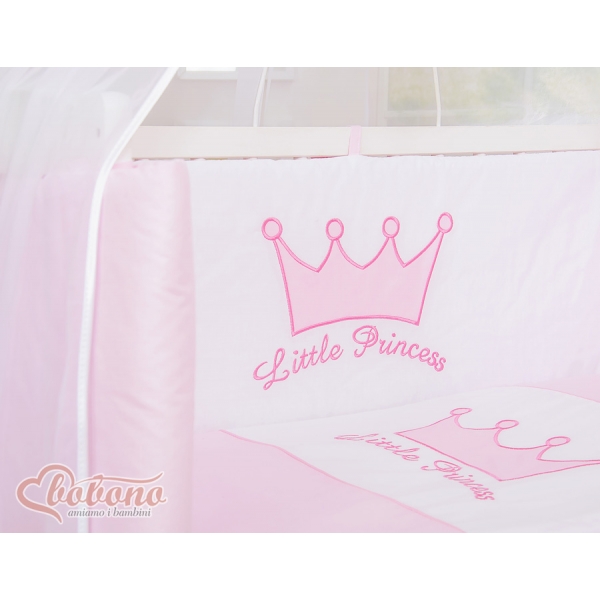 Babybett für Elternbett FABIO mit Matratze und Bettwäsche Set - Little Prince/Princess rosa