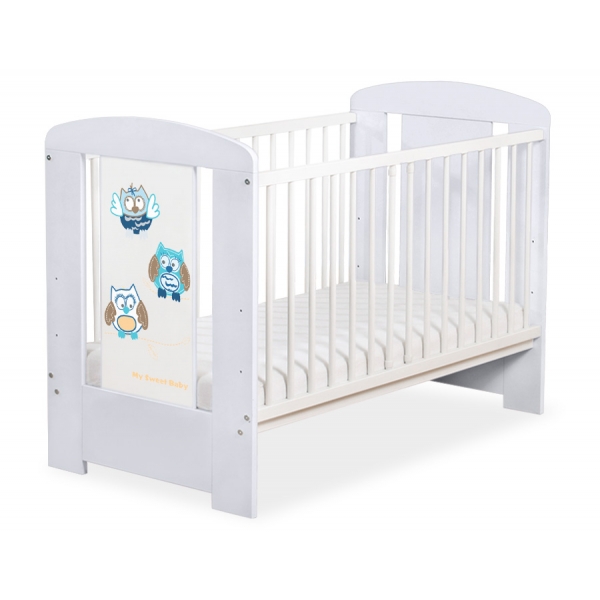 Babybett Grau 120x60cm Eulen 5017-06-427
