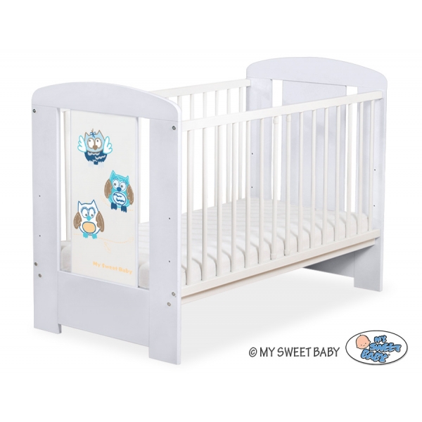 Babybett Grau 120x60cm Eulen 5017-06-427