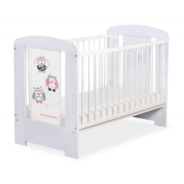 Babybett Grau 120x60cm Eulen 5017-06-429