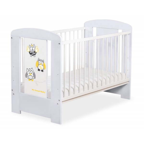 Babybett Grau 120x60cm Eulen 5017-06-432
