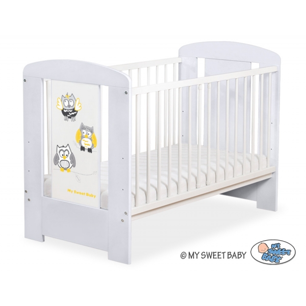 Babybett Grau 120x60cm Eulen 5017-06-432