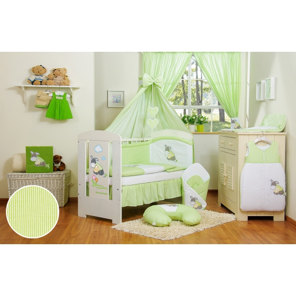 Babybett Himmel aus Baumwolle - Esel Luca grün