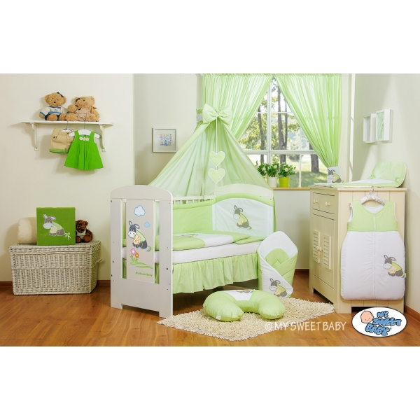 Babybett Himmel aus Baumwolle - Esel Luca grün