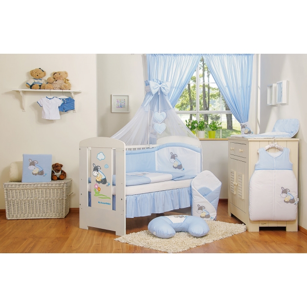 Babybett Himmel aus Chiffon - Esel Luca blau