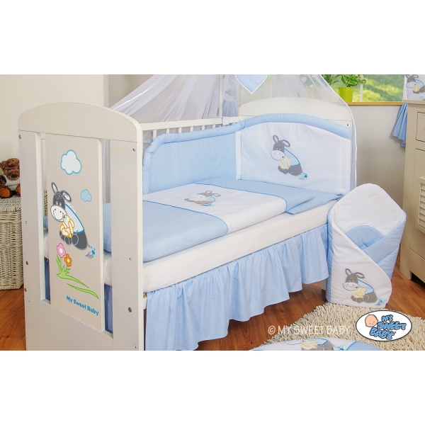 Babybett Himmel aus Chiffon - Esel Luca blau
