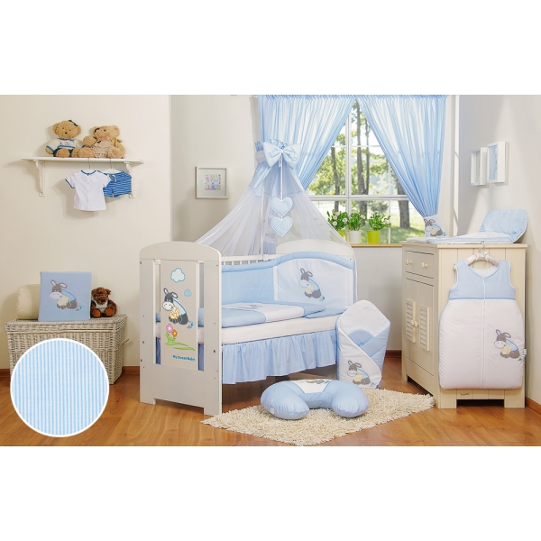 Babybett Himmel aus Chiffon - Esel Luca blau