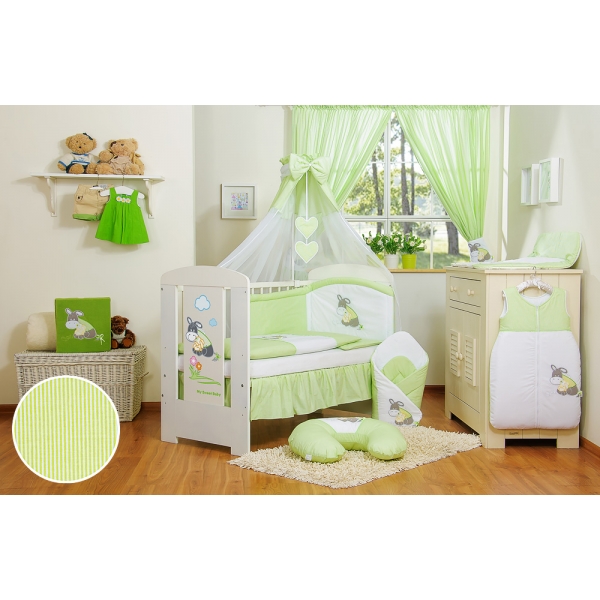 Babybett Himmel aus Chiffon - Esel Luca grün