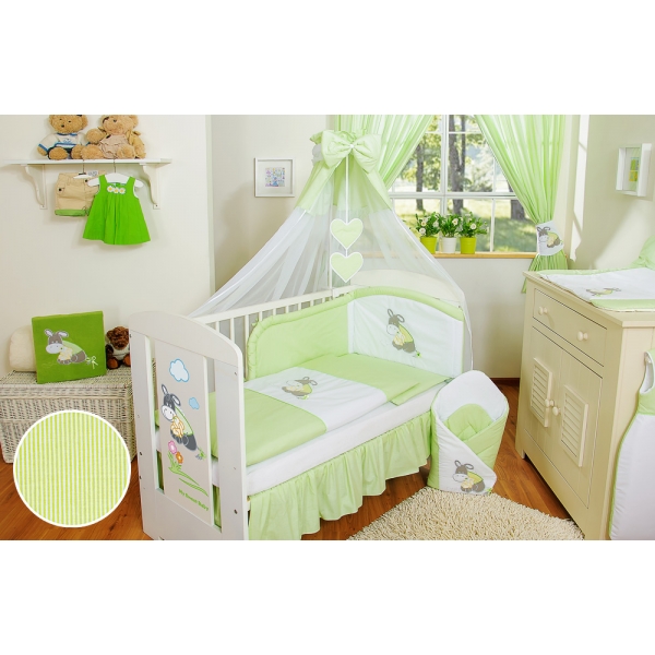 Babybett Himmel aus Chiffon - Esel Luca grün