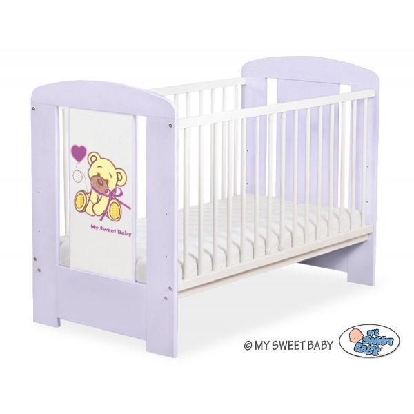 Babybett Lila 120x60cm Bär mit Schleife lila nr 5004-09-325