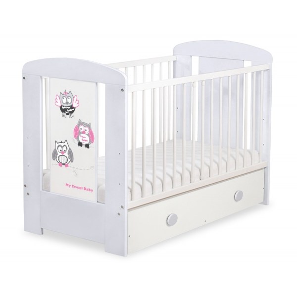Babybett mit Schublade MAXI 120x60cm Eulen